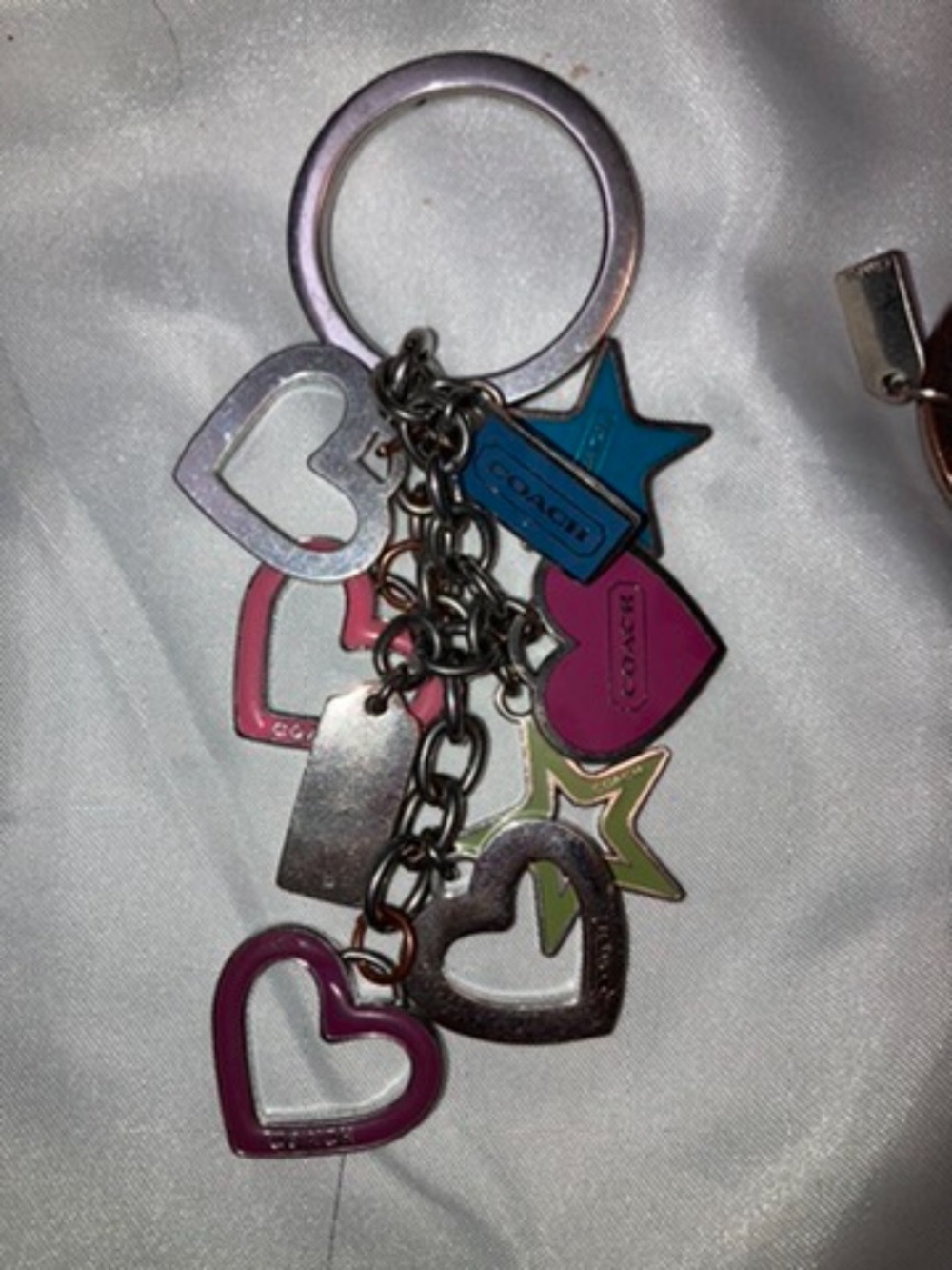 SOLD DONT BUYRARE HTF Can’t barge Y2K Coach Multicolor Heart & Star Charm Key